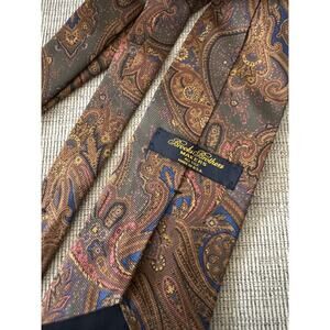 Brooks Brothers Maker's &Merchants Mens Tie parsley print Silk 3 3/8" x 58"